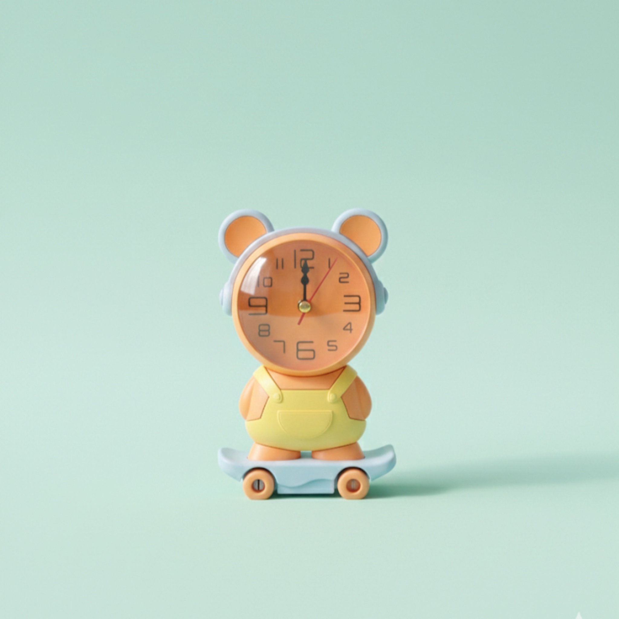 Skateboard Cartoon Clock