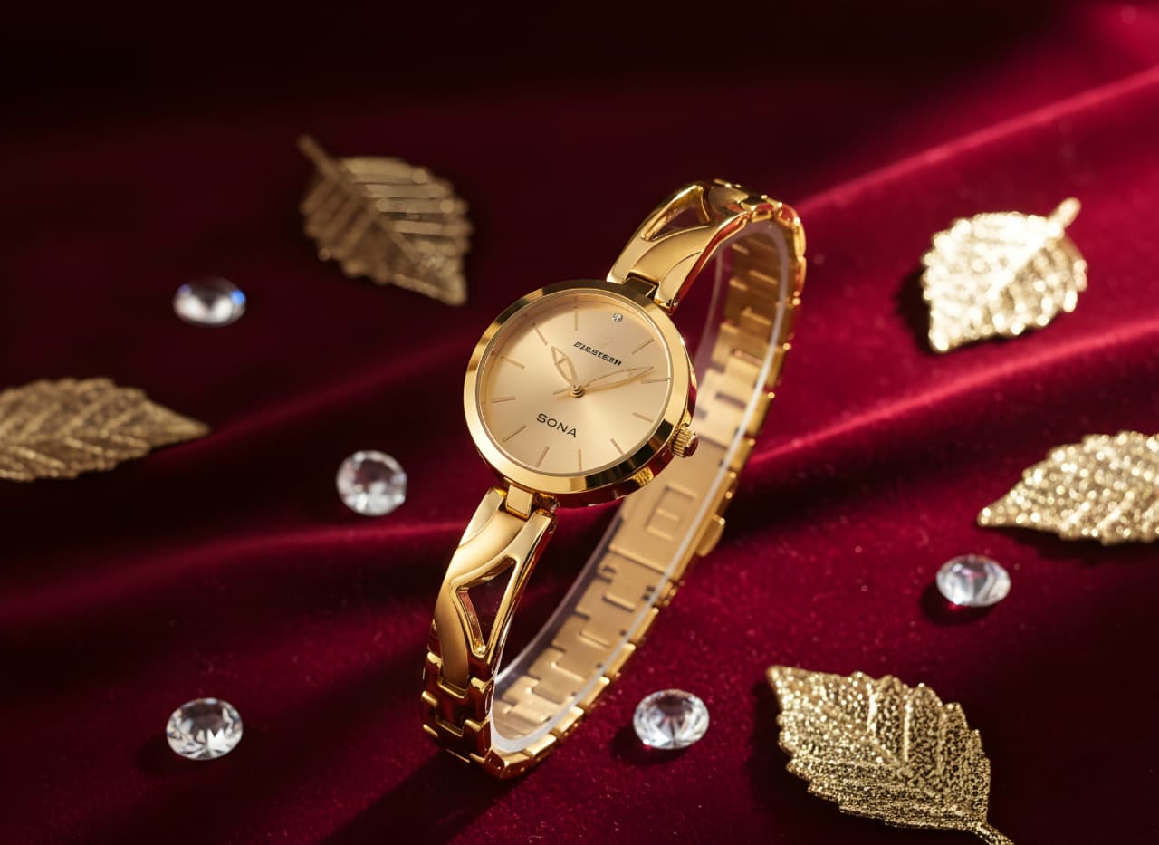 SONA Gold Ladies Wrist Watch